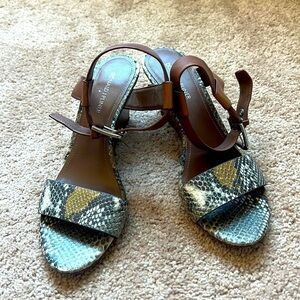 Donald J Pliner leather wedge sandals